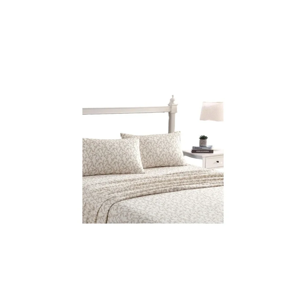 Laura Ashley Flannel 3 Pc‎ TWIN Sheet Set Victoria 100% Cotton NTW